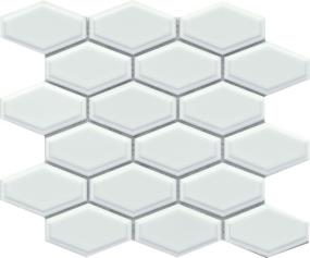 Reward Glossy 2X4 Beveled Hex Wide Mosaic 10X11
