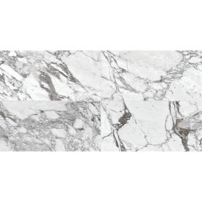 Marble Attach Lavish Rectangle 12X24 ST - Pearl Arabesque Satin Swatch