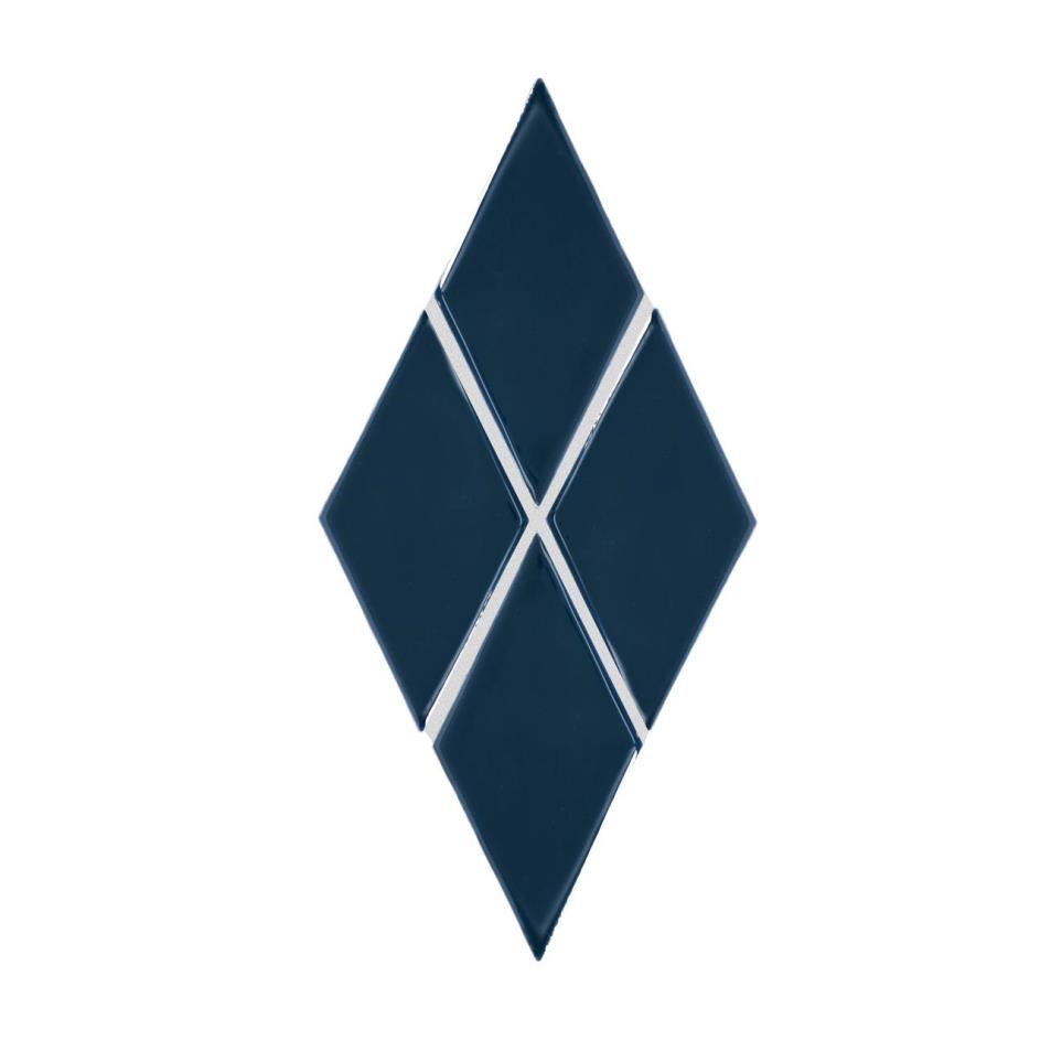 Playscapes Harlequin Undulated 3X6 Gl by Bel Terra - Midnight Blue Glossy