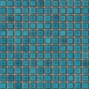 Afloat Glossy 1X1 Mosaic 13X13 - Turquoise Swatch