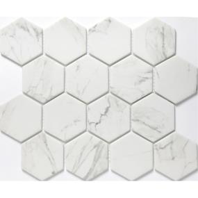 Echo 3Inch Hex Mosaic 10X12 - Calacata Swatch