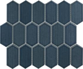 Omni Glossy Picket Mosaic 10X12 - Navy Swatch