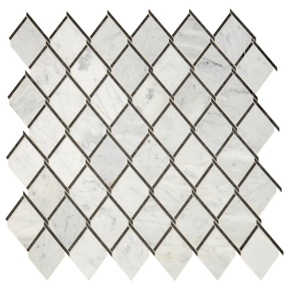 Lavaliere Chain Link Mm 14X14 Straight Edge Pl by Bel Terra - Carrara White/Black Ant Mirror Polished