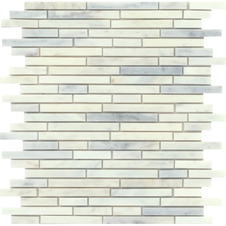 Marble Polished Linear Mosaic 12X13 by Emser Tile, LLC - Winter Frost