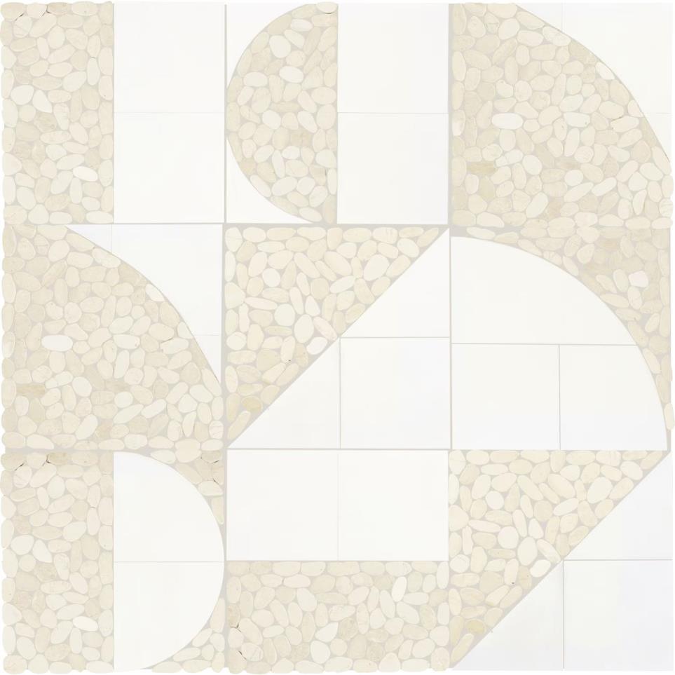 Pebble Oasis Art Deco Pebble Mm 12X12 Hn by Bel Terra - Icicle Honed