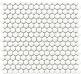 Savvy Glossy 1X1 Penny Mosaic 11X12 - White Swatch