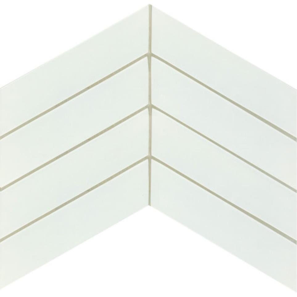Concept Chevron Gloss Mosaic 8X12 by Emser Tile, LLC - White