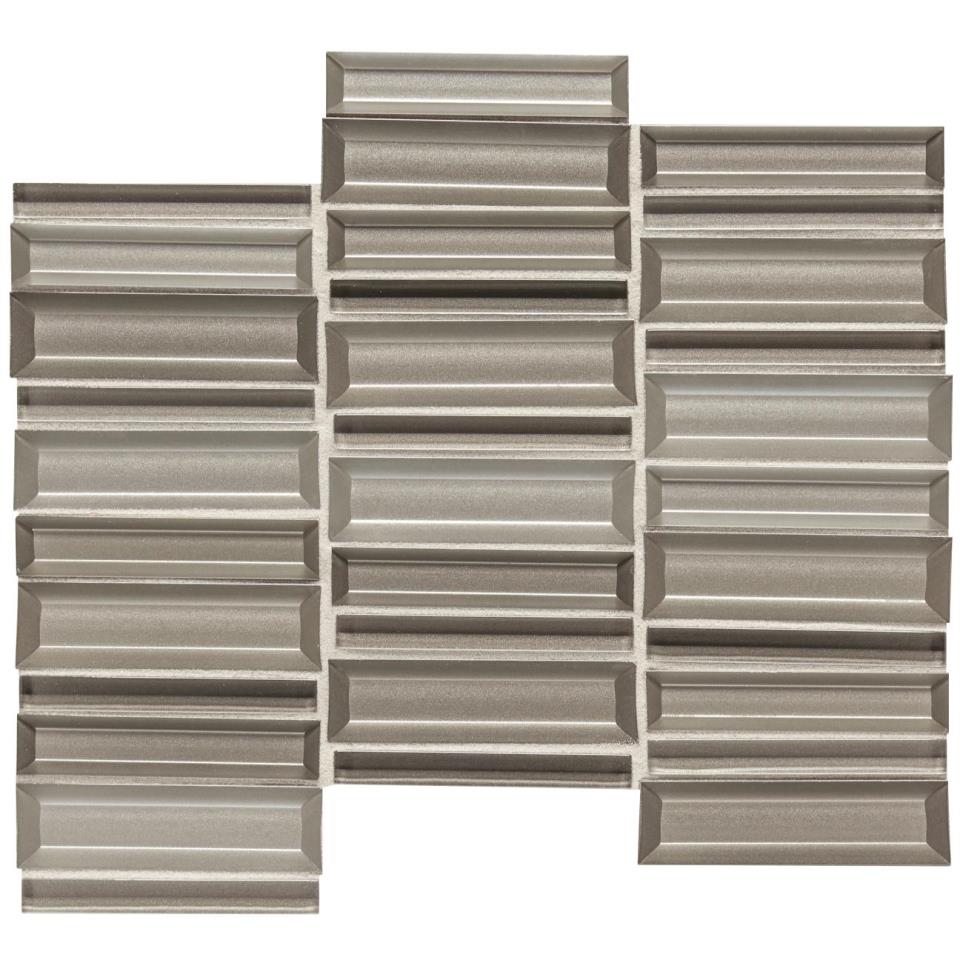 Cascading Waters Random Straight Stacked 1X4 Mm 11X12 Gs by Bel Terra - Silver Surge Glass