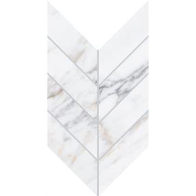 Marble Attache Lavish Chevron 2X5 Mm 7X14 Pl - Golden Reverie Polished Swatch
