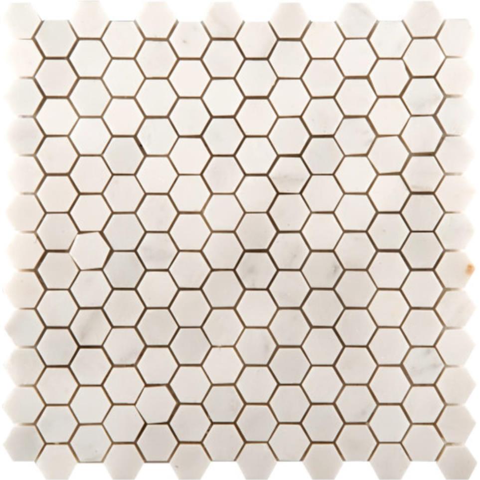 Marble Polished Hexagon Pattern Mosaic On 12X12 by Emser Tile, LLC - Calacata Oro