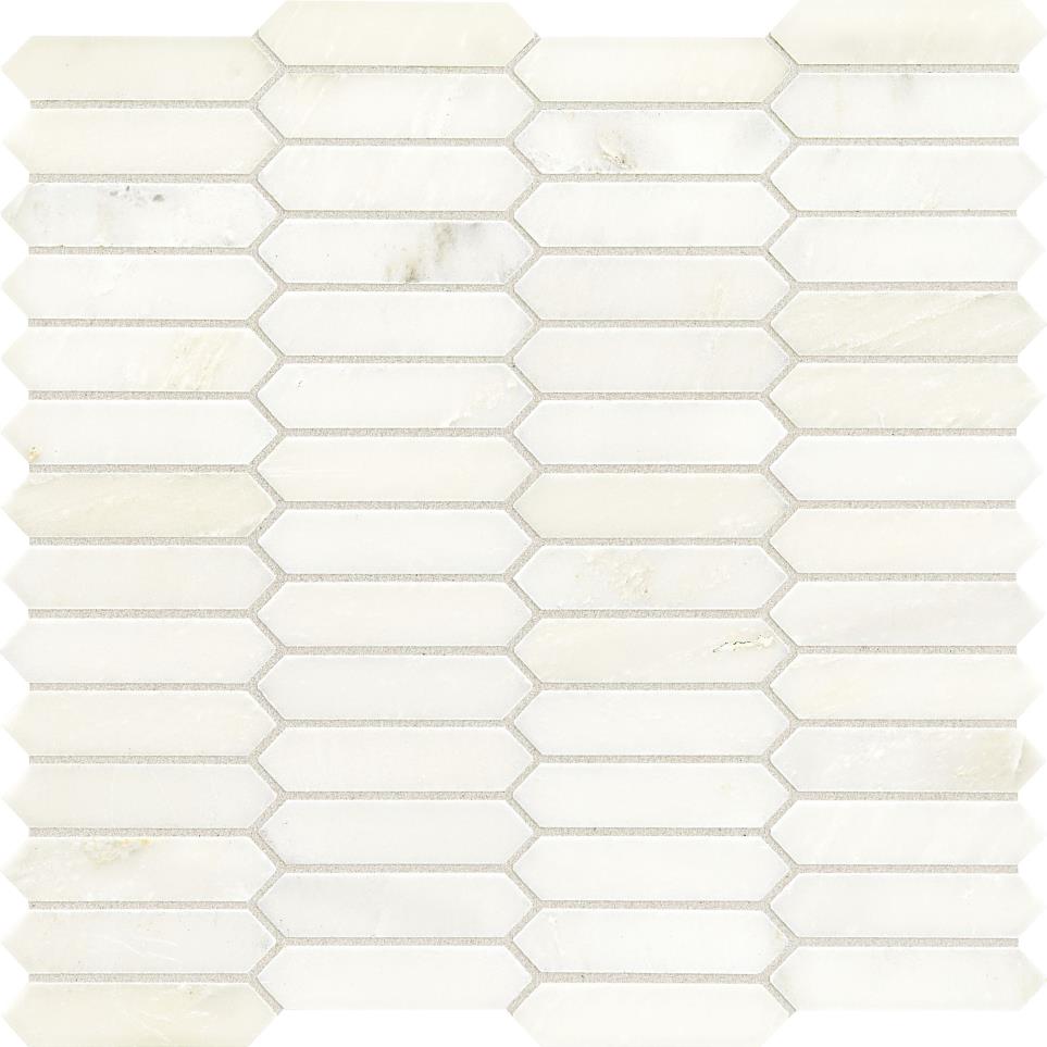 Candora Linear Hexagon Mm 12X13 Straight Edge Pl by Bel Terra - Vestal White Polished