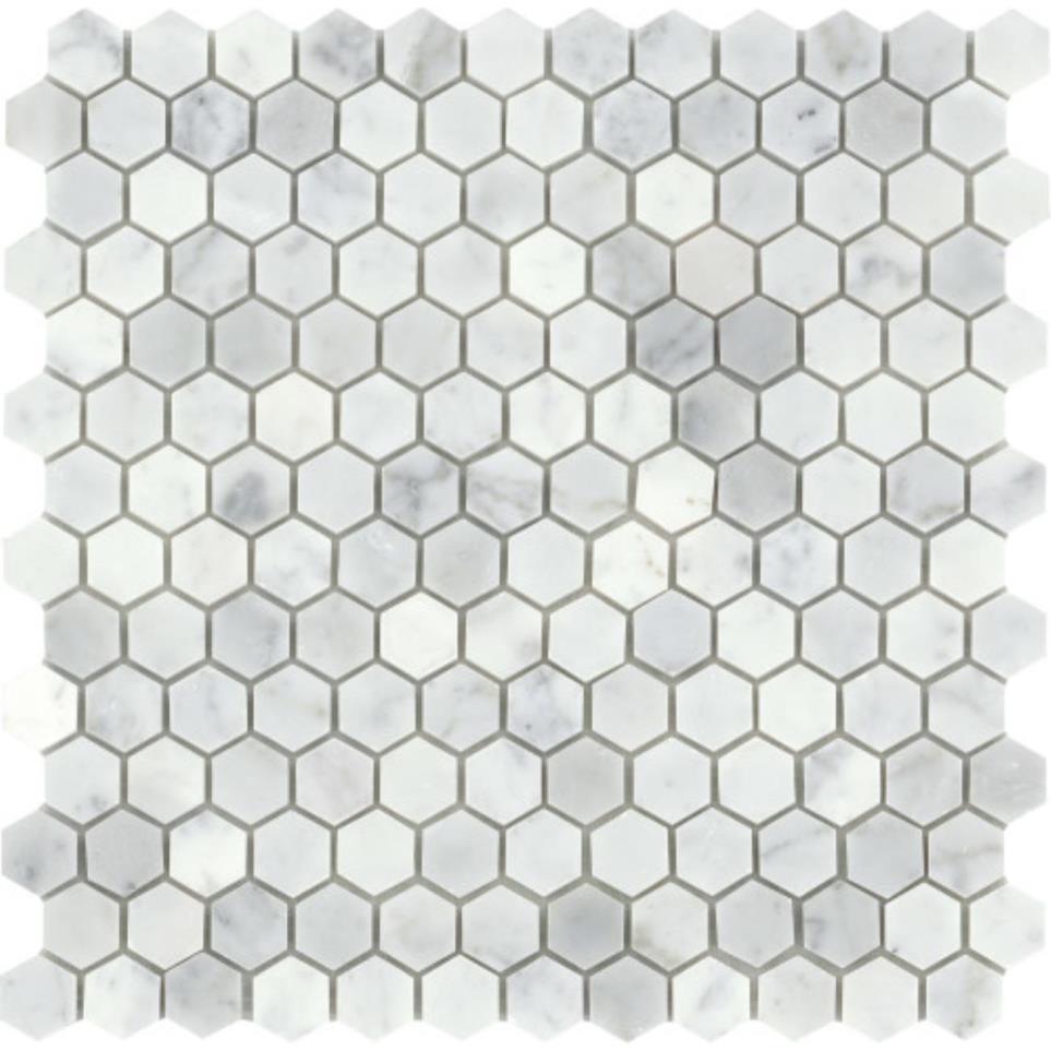 Marble Honed Hexagon Pattern Mosaic 12X12 by Emser Tile, LLC - Nantes