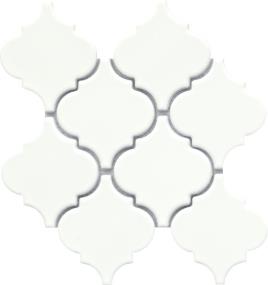 Morocco Arabesque Gloss Mosaic 10X11 - White Swatch