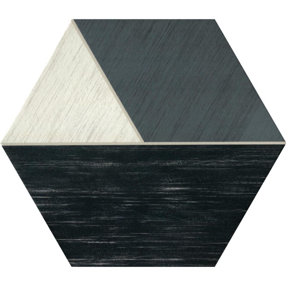 Bee Hive Medley Hexagon Multiplex Black/White 8 1/2X10 Mt Grp1 by Bel Terra - Multiplex Black/White Matte