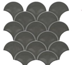Reward Glossy 3X4 Fan Mosaic Fan/10X11 - Gray Swatch