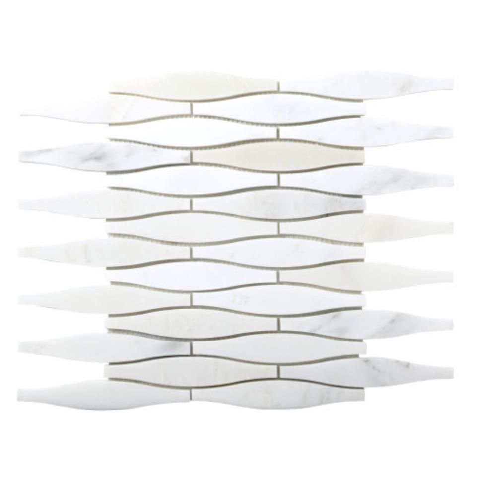 Marble Convex Mosaic 12X12 by Emser Tile, LLC - Winter Frost