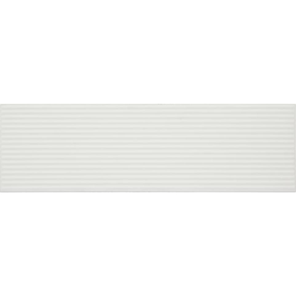 Stencil Rectangle Linear 4X12 Mt by Daltile - White Matte