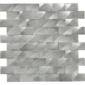 Structure 3D Brick Joint 1X2 Mm 12X12 St Grp1 - Steel Satin Swatch