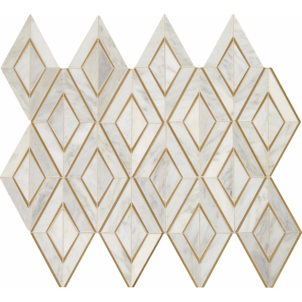Lavaliere Diamond Mm 12X10 Straight Edge Pl by Bel Terra - First Snow Elegance/Brass Polished