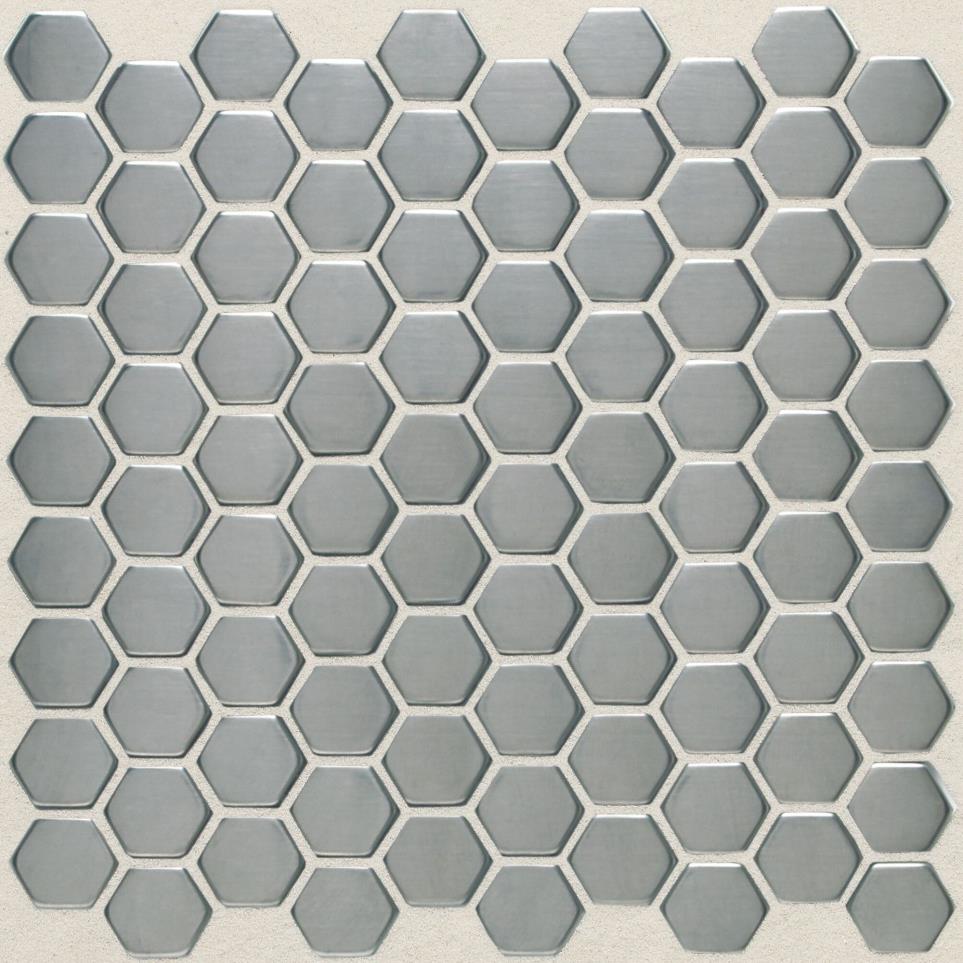 Metallica Hexagon 1X1 Mm 12X12 St by Daltile - Brushed Stainless Steel Satin