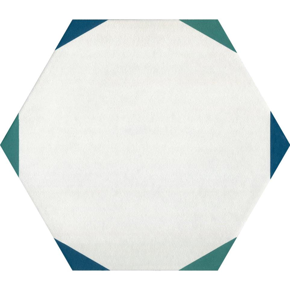 Bee Hive Medley Hexagon Sun Green/Blue 8 1/2X10 Mt Grp2 by Bel Terra - Sun Green/Blue Matte