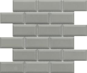 Reward Glossy 2X4 Beveled Offset Mosaic 11X12 - Dove Swatch