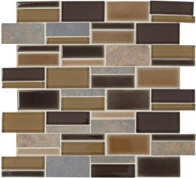 Midpark Mosaics Rectangle Random 3 Mm 12X14 Mt - Bark Matte Swatch