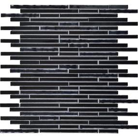 Opulence Random Linear 3/8 Mm 12X12 Gs - Onyx Glass Swatch