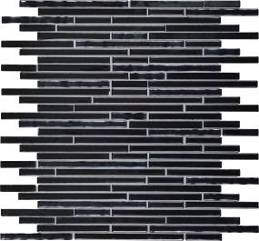 Opulence Random Linear 3/8 Mm 12X12 Gs - Onyx Glass Swatch