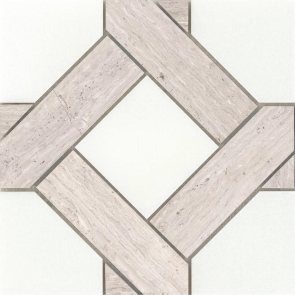 Alluro Manor Polished Mosaic 9X9 by Emser Tile, LLC - Cream