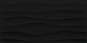 Multitude Rectangle Wave 12X24 Tx - Domino Black Textured Swatch