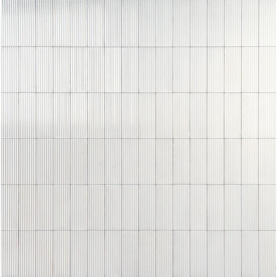 Rice Rectangle Raked 3X8 Gl by Bel Terra - Bianco Structure Glossy