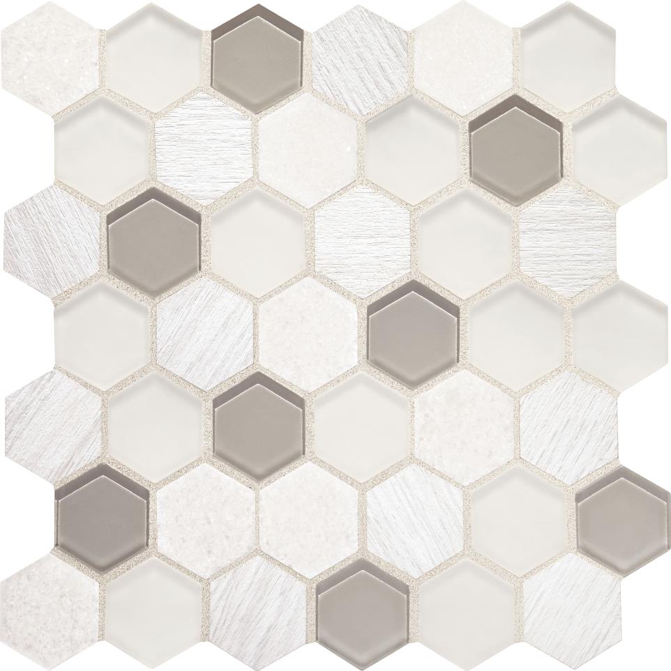 Idyllic Blends Hexagon 2 Mm 11X11 Mx by Daltile - Tranquil Snow Mixed