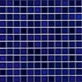 Afloat Glossy 1X1 Mosaic 13X13 - Indigo Swatch
