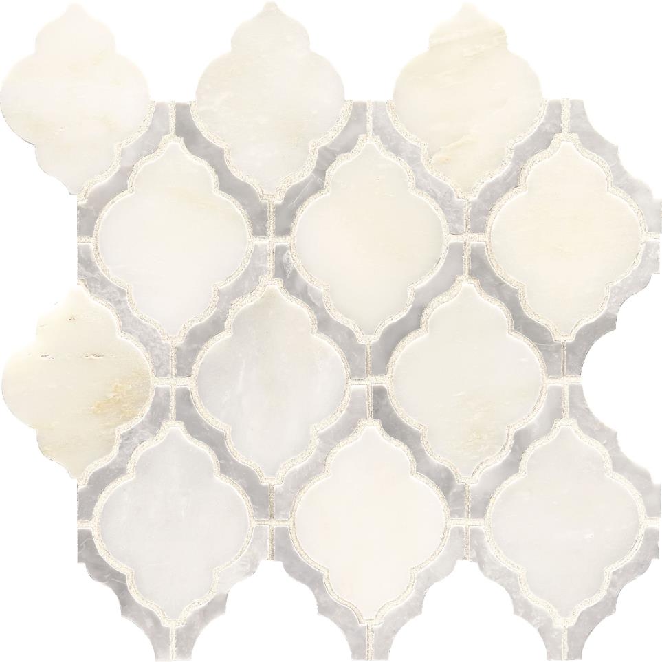 Candora Arabesque Mm 12X11 Straight Edge Pl by Bel Terra - Vestal White Blend Polished
