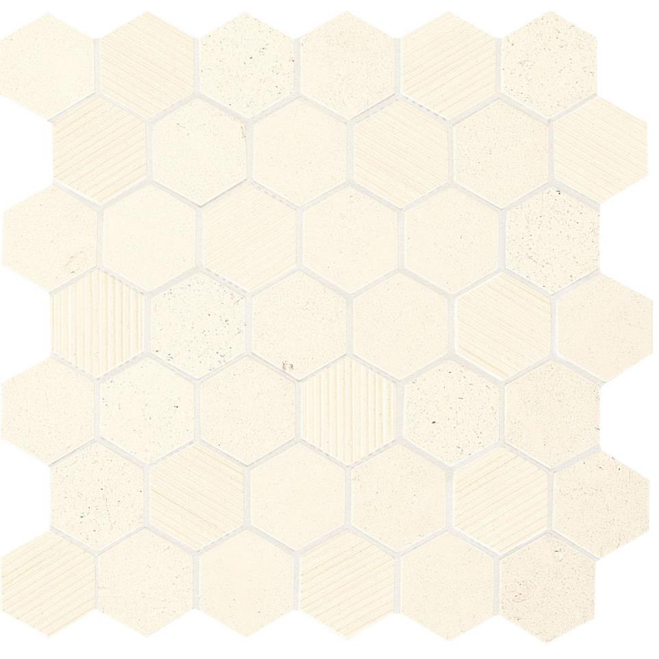 Limestone Hexagon 2 Mm 12X13 Straight Edge Mx by Daltile - Blavet Blanc Mix