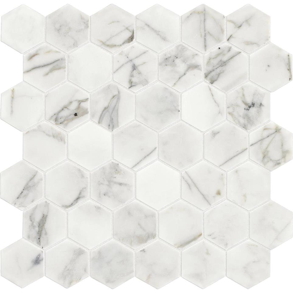 Marble Hexagon 2 Mm 13X13 Straight Edge Pl by Bel Terra - Venetian Calacatta Polished