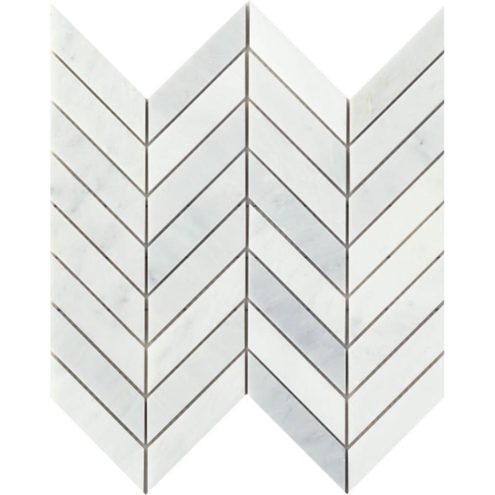 Marble Polished Chevron Pattern Mosaic 12X12 by Emser Tile, LLC - Winter Frost
