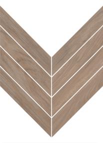 Fixt Wood Matte Chevron Mosaic 1.5X8 On 8X13 - Dark Oak Swatch