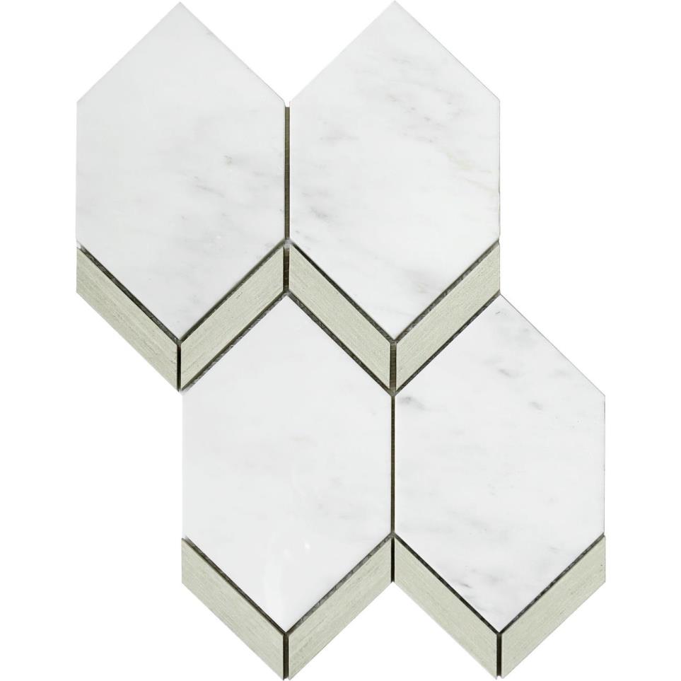 Intrigue Picket Polished  Matte Mosaic 11X15 by Emser Tile, LLC - Fawn