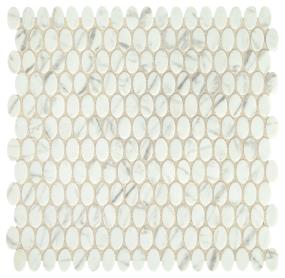 Statuette Oval 1/2X1 Mm 12X12 Mt - Venetian White Matte Swatch