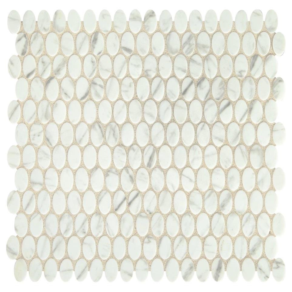 Statuette Oval 1/2X1 Mm 12X12 Mt by Daltile - Venetian White Matte