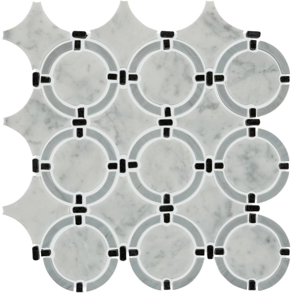 Raine Linked Ring Mm 14X12 Straight Edge Hn by Bel Terra - Cirrus Storm Blend Honed