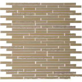 Opulence Random Linear 3/8 Mm 12X12 Gs - Sandstone Glass Swatch