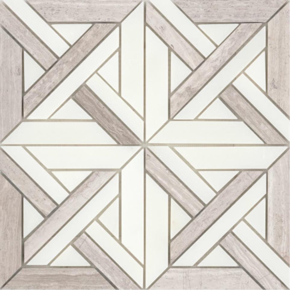 Alluro Mini Castle Polished Mosaic 12X12 by Emser Tile, LLC - Cream