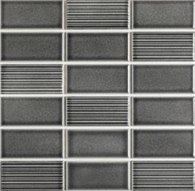 Nagara Glossy Stacked Mosaic 11X11 - Gray Swatch