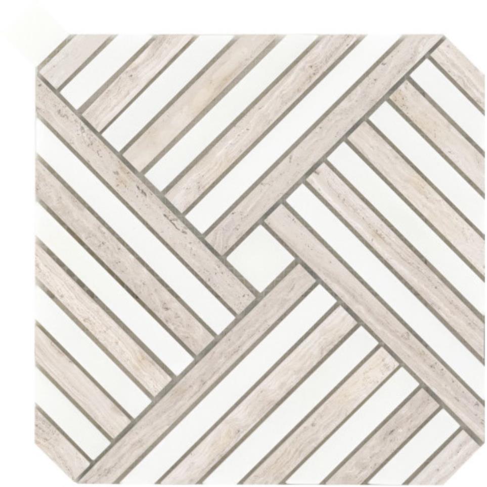 Alluro Palace Polished Mosaic 9X9 by Emser Tile, LLC - Cream