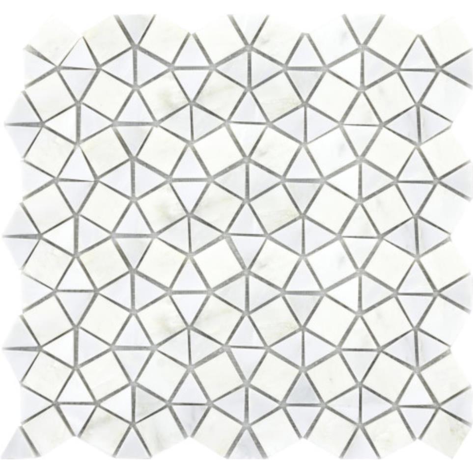 Marble Polished Geometric Pattern Mosaic 12X12 by Emser Tile, LLC - Winter Frost